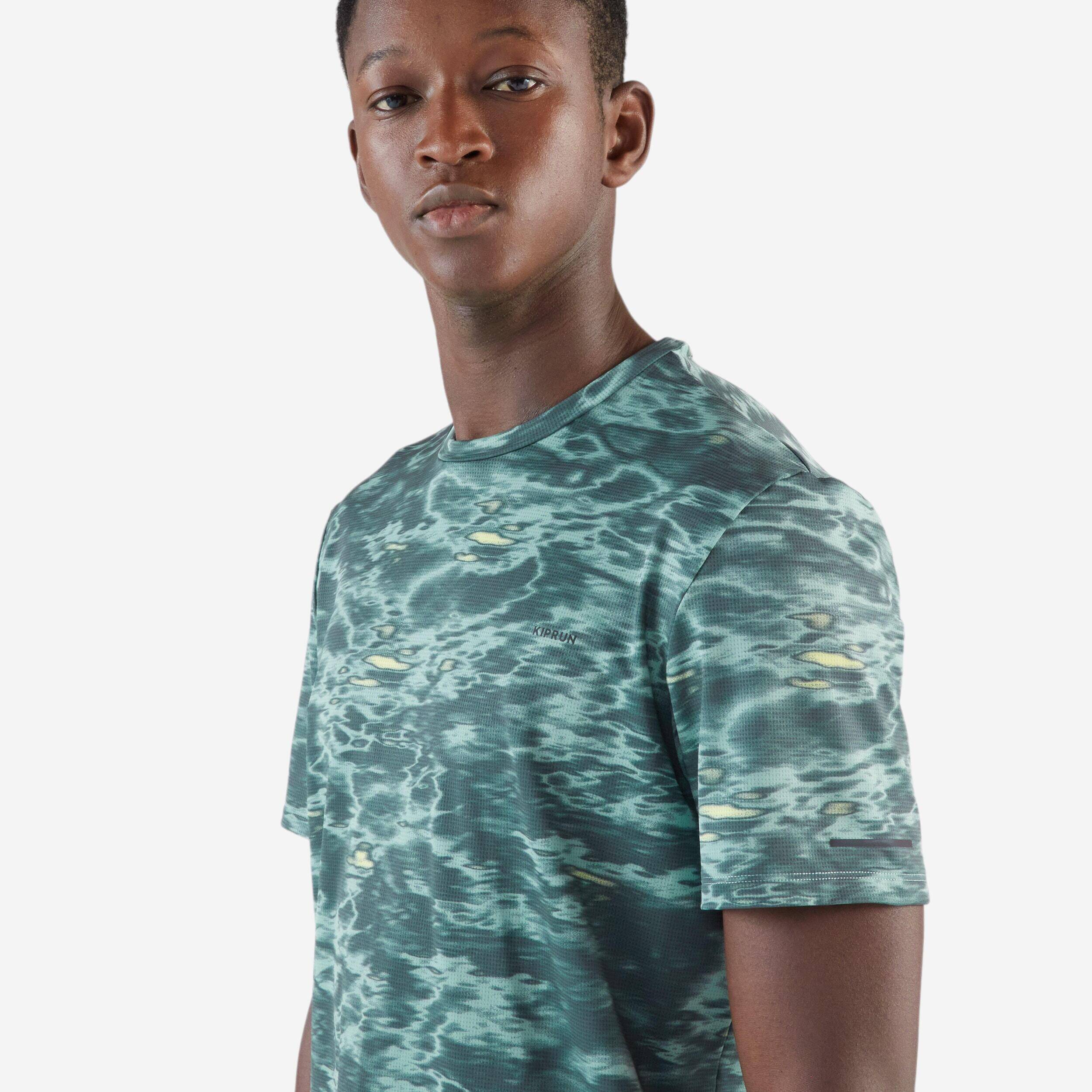 Men's breathable running T-shirt  Run 500  - Frozen Green -  3