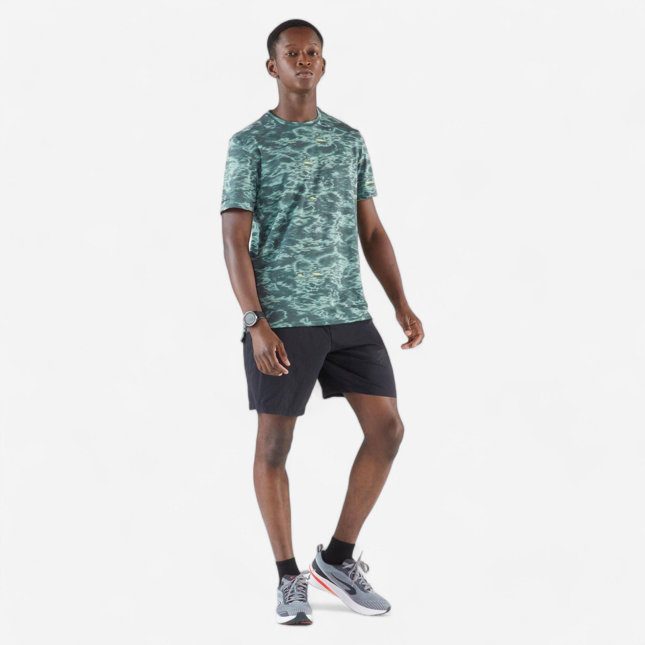 Men's breathable running T-shirt  Run 500  - Frozen Green -  4