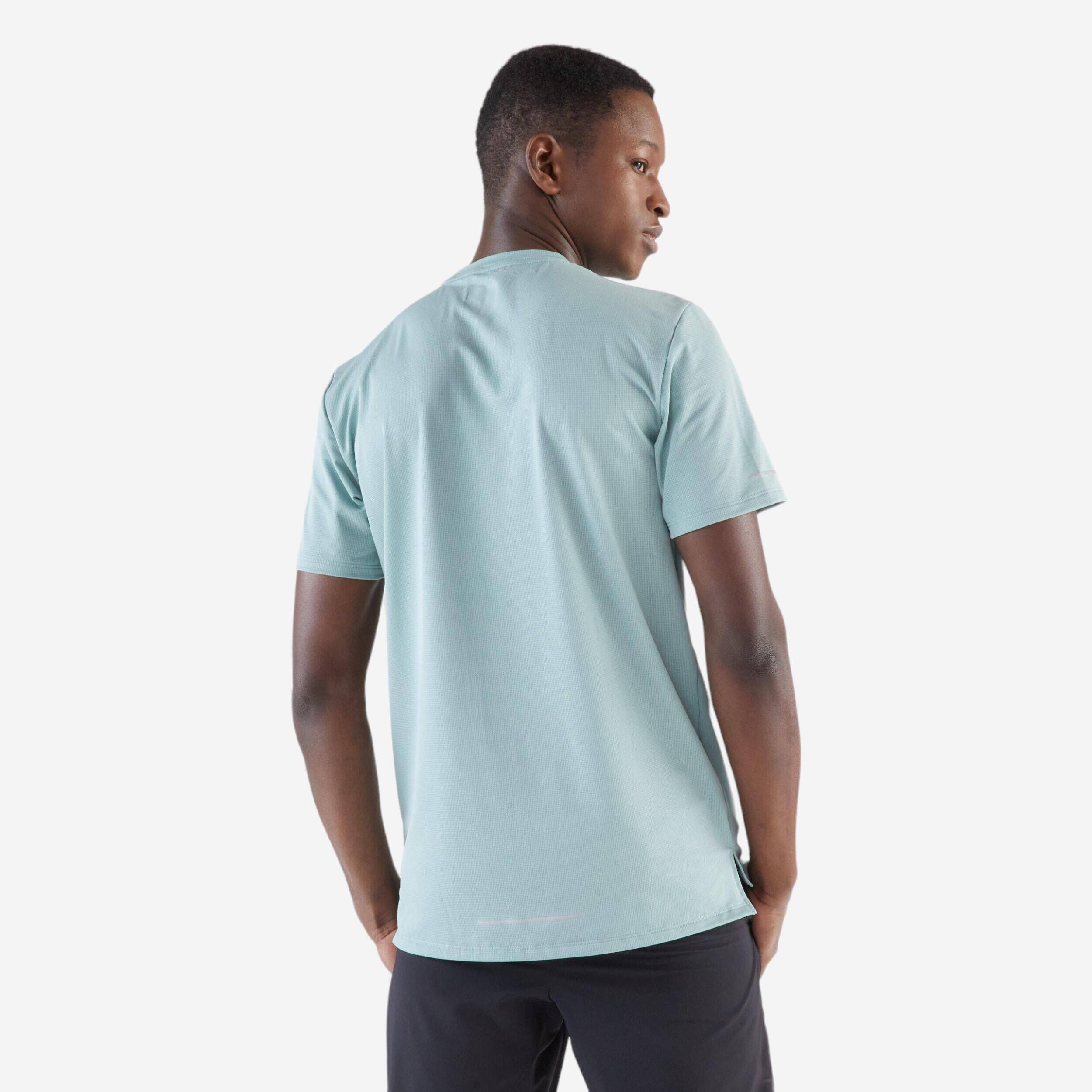 Men's Running Breathable T-Shirt Run 500 dry - Frozen Green -  4