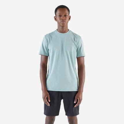 T-shirt de running respirant Homme - KIPRUN Run 500 Dry Vert foncé grisé