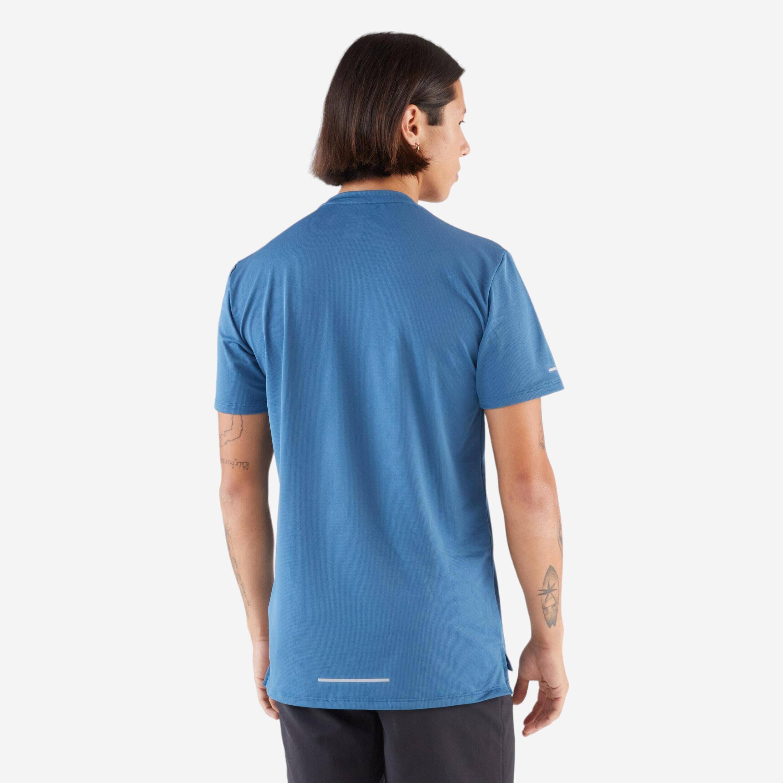 Men's Breathable Running T-Shirt Run 500- Blue -  3