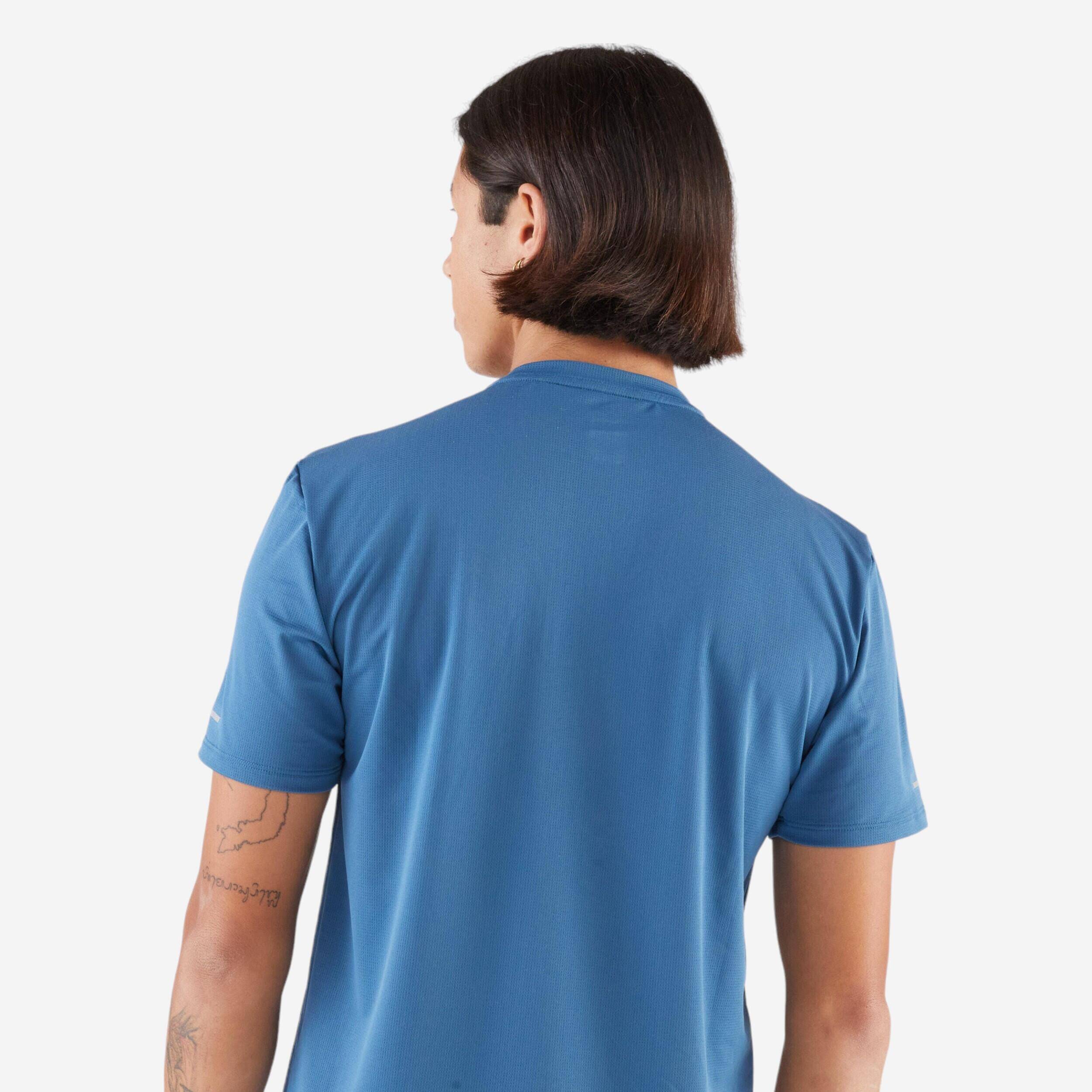 Men's Breathable Running T-Shirt Run 500- Blue -  5