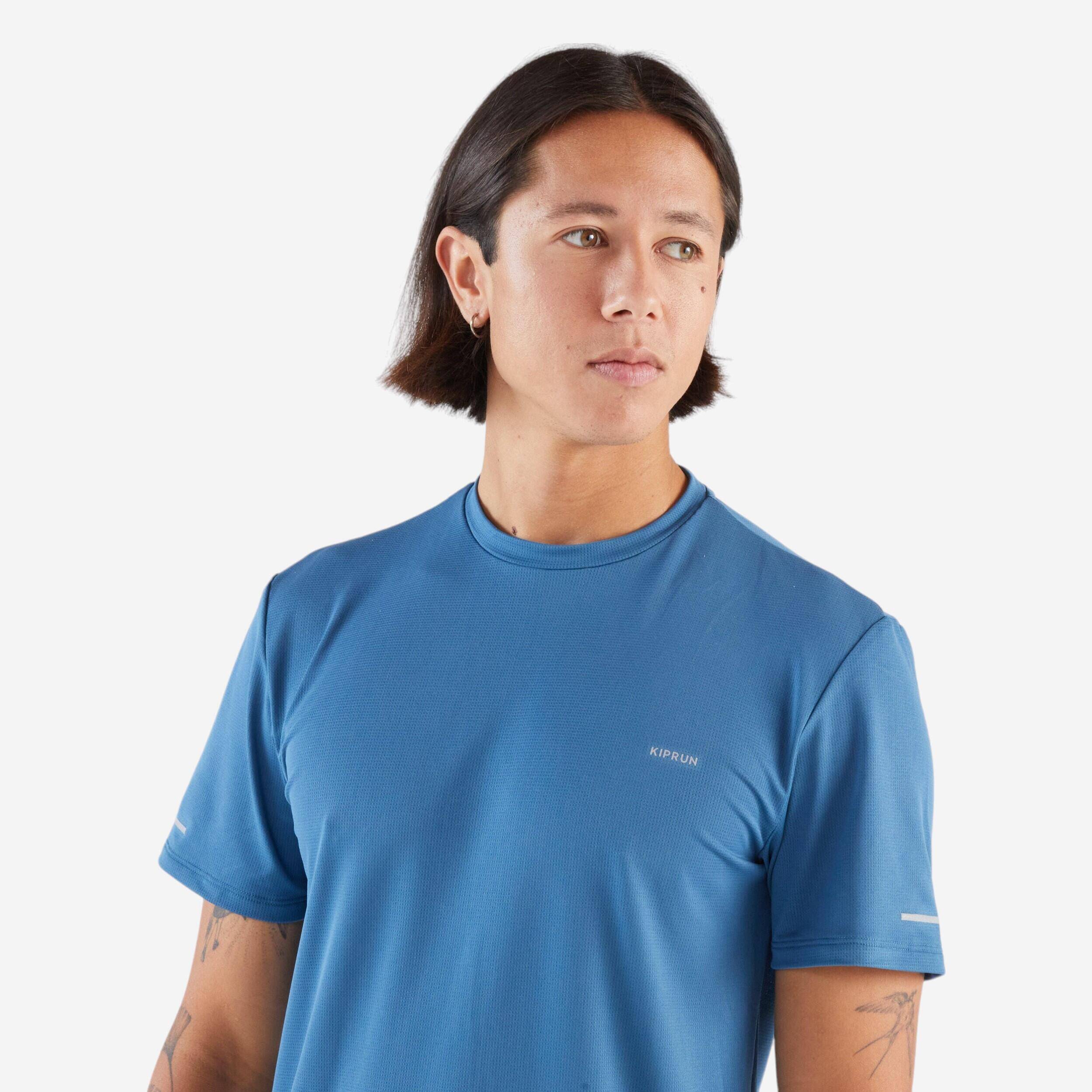 Men's Breathable Running T-Shirt Run 500- Blue -  4