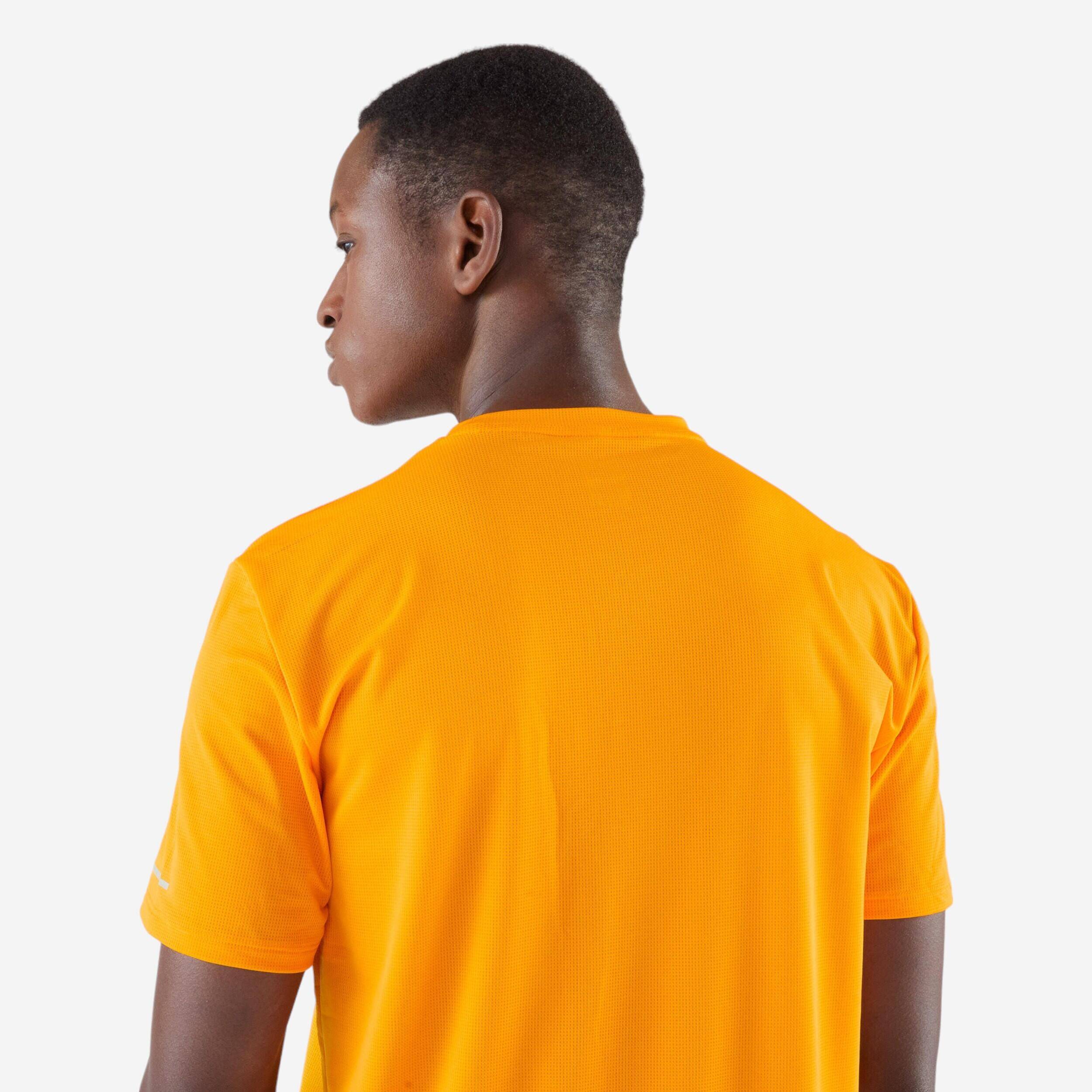 Men's Breathable Running T-Shirt Run 500 - Kumquat Orange -  4
