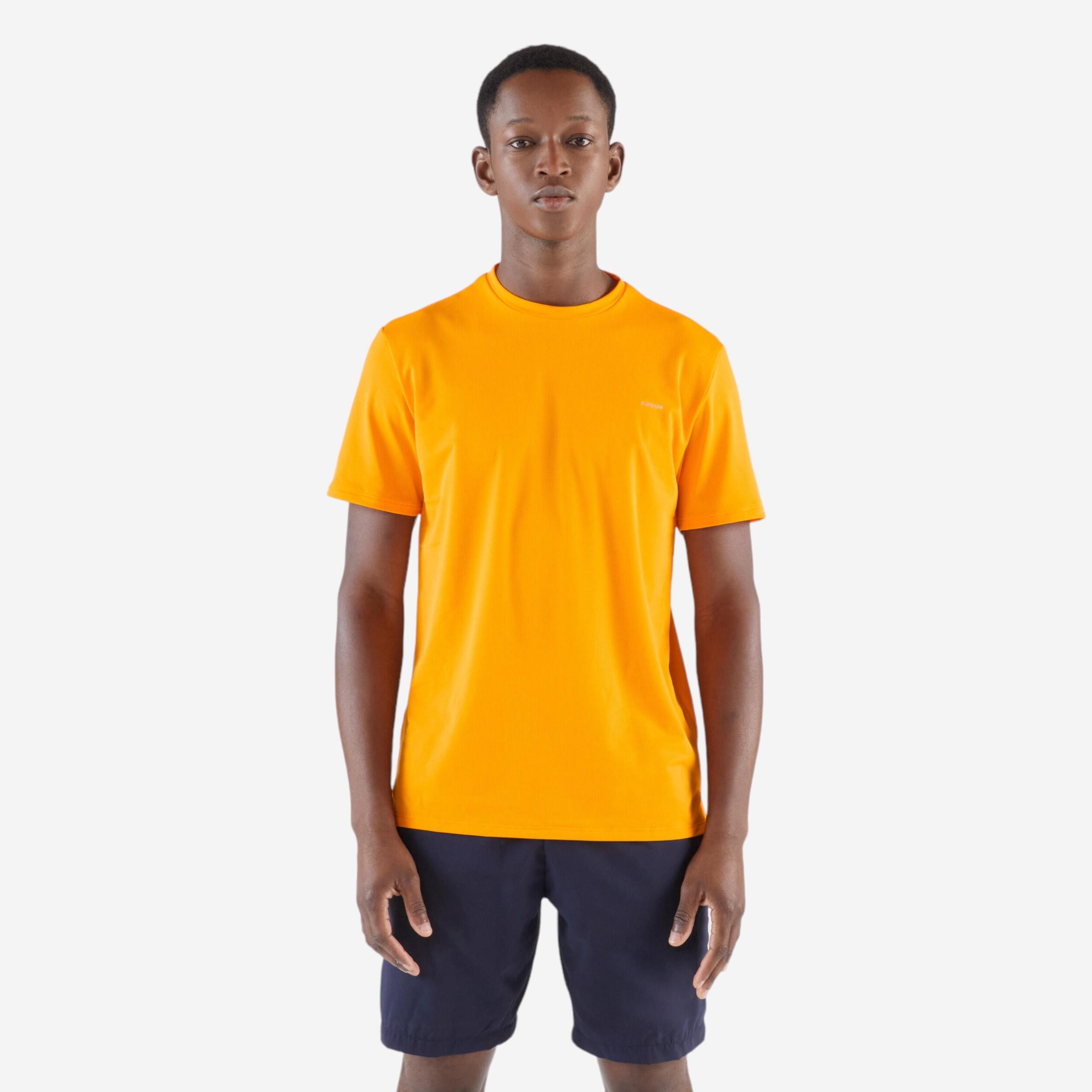 Tricou respirant Alergare Jogging Dry 500 Portocaliu Bărbați
