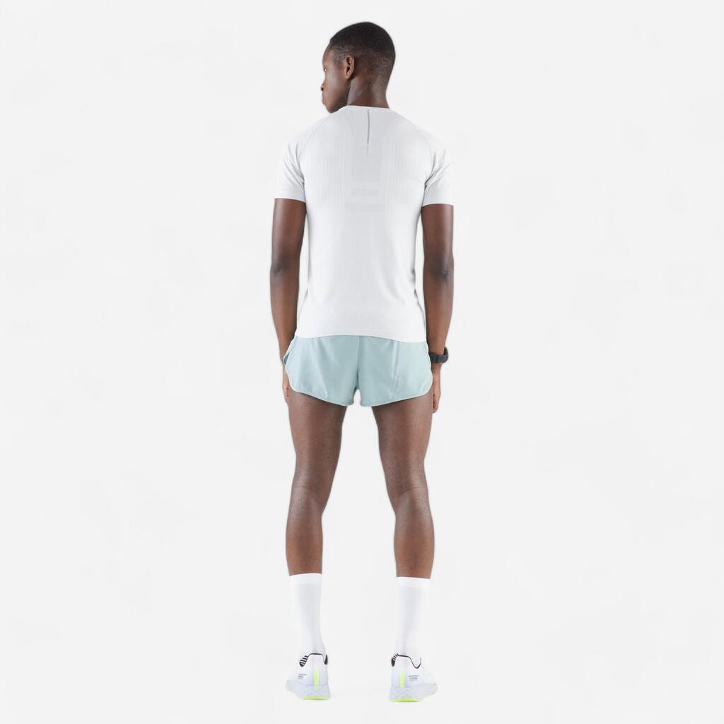Short de running homme - kiprun run 500 confort split Bleu Acier
