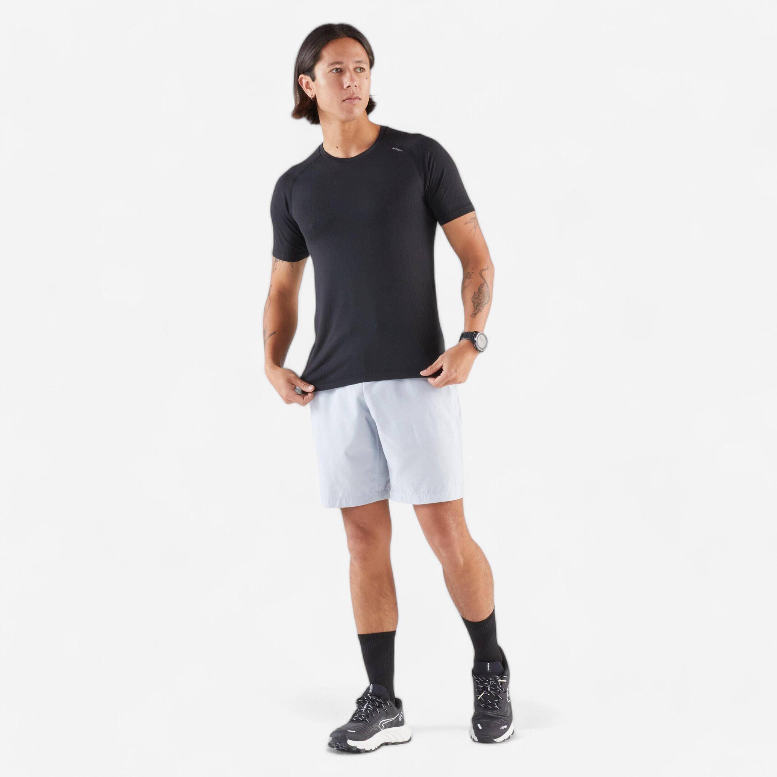 Men's Running Shorts Run 500 Dry  - silver grey -  2