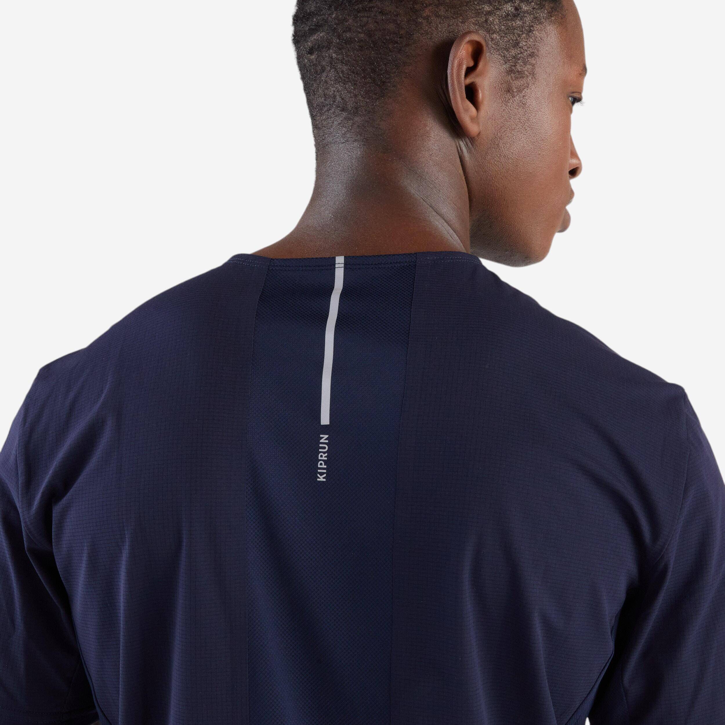 Men's Run T-Shirt Cotton 500 Essentials- Blue -  4