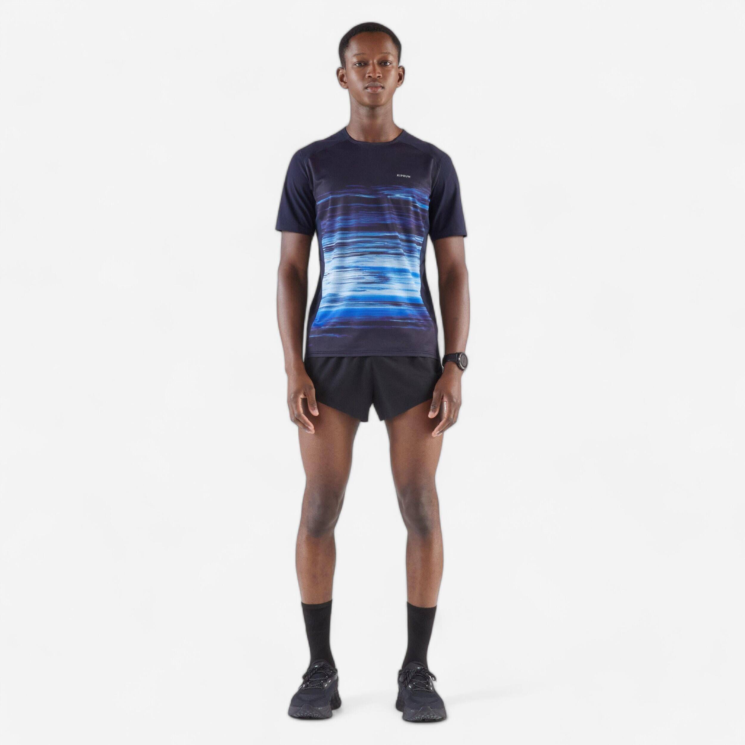 Men's Run T-Shirt Cotton 500 Essentials- Blue -  2