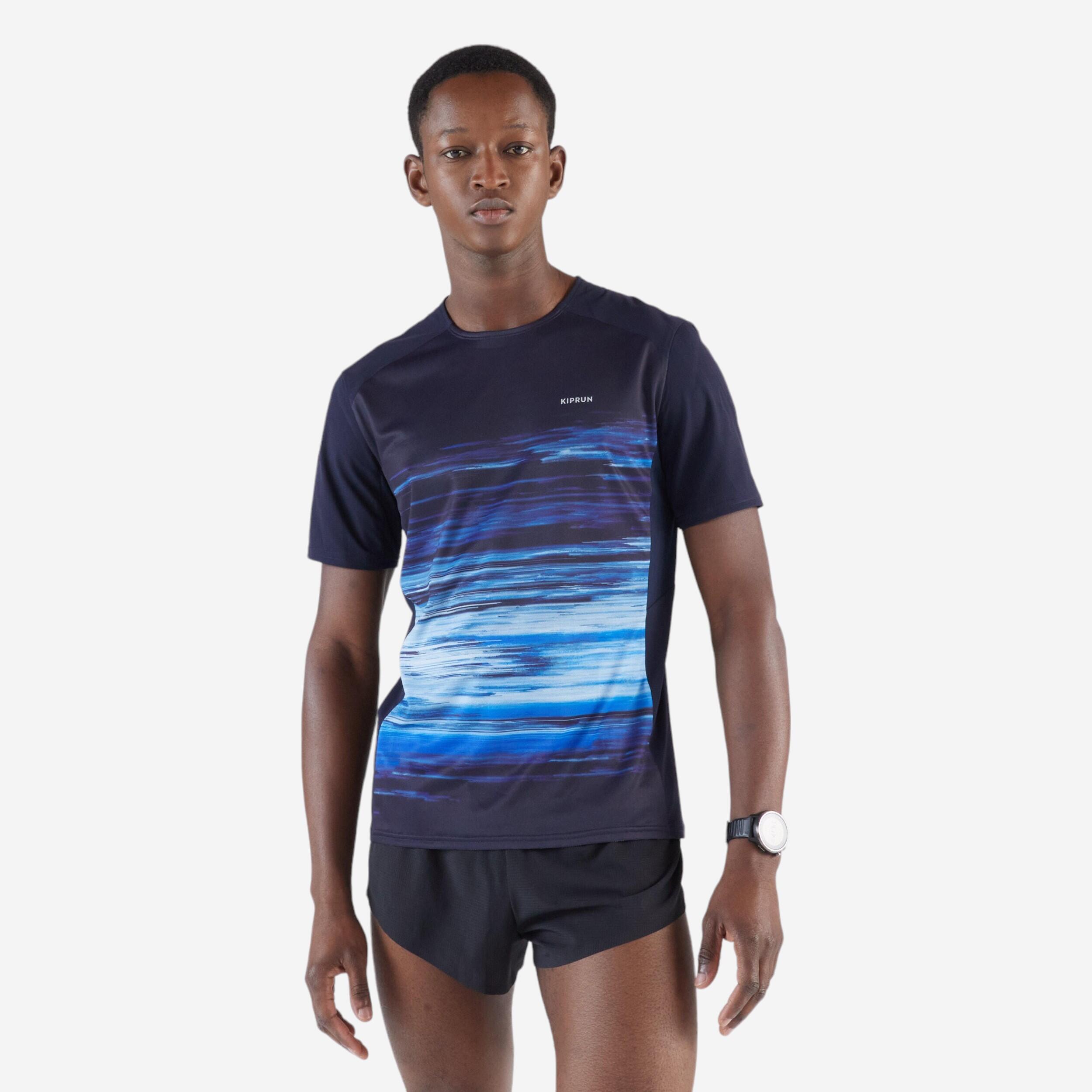 Tricou respirant alergare KIPRUN Albastru Bărbați
