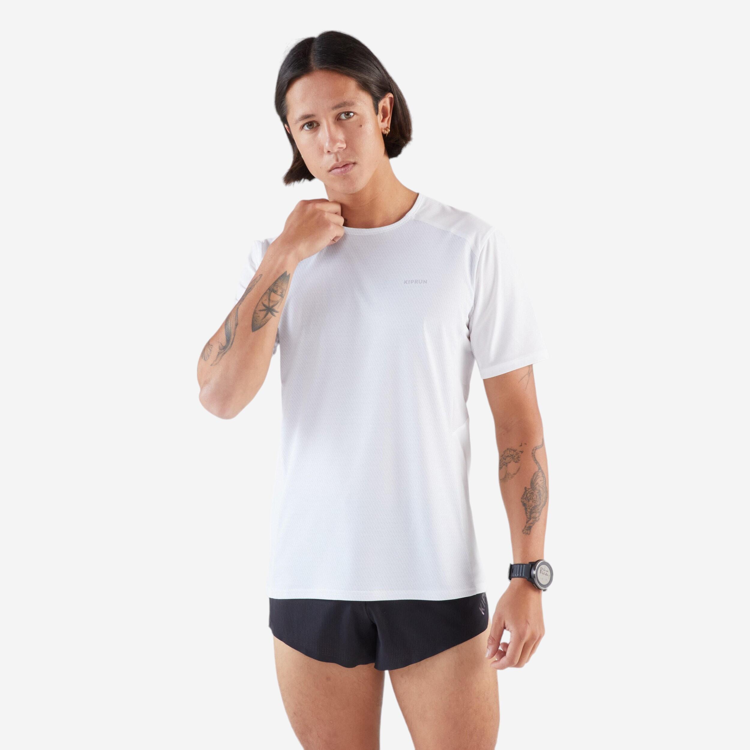KIPRUN Laufshirt kurzarm Herren atmungsaktiv - Run weiß 