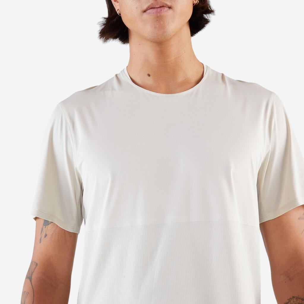 Ανδ. T-shirt τρεξίματος μακρινών αποστάσεων KIPRUN Run 900 Ultra-Μπεζ με γραφικά