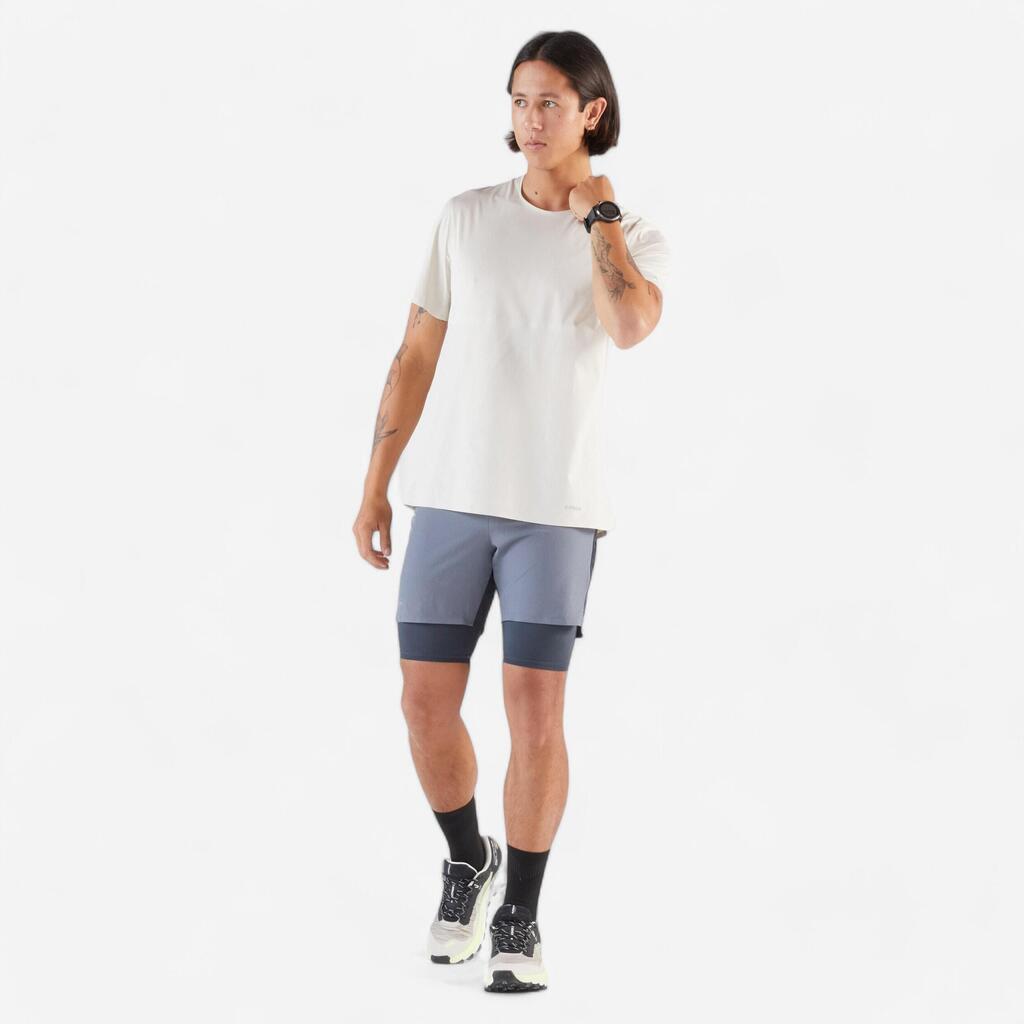 Ανδ. T-shirt τρεξίματος μακρινών αποστάσεων KIPRUN Run 900 Ultra-Μπεζ με γραφικά