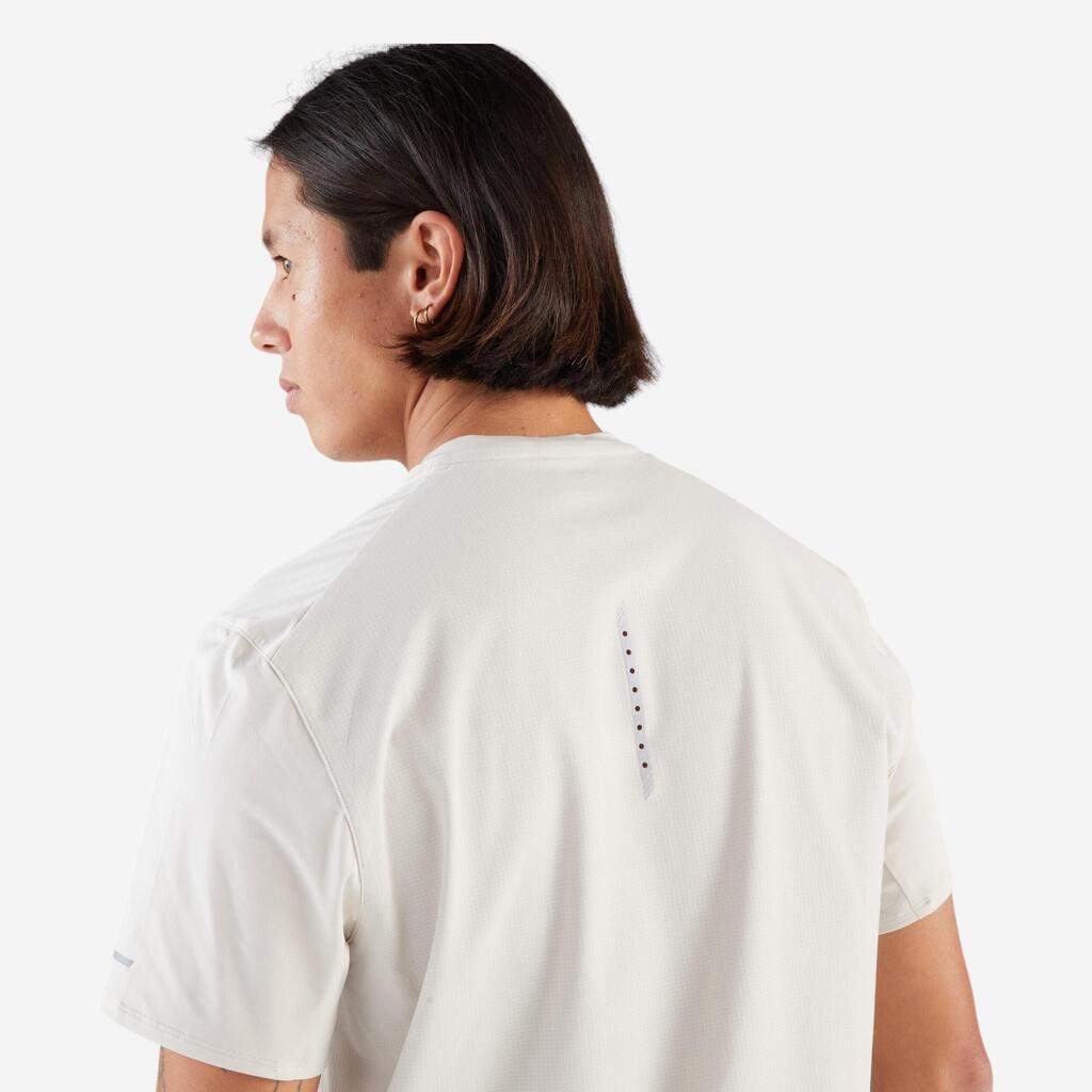 Ανδ. T-shirt τρεξίματος μακρινών αποστάσεων KIPRUN Run 900 Ultra-Μπεζ με γραφικά