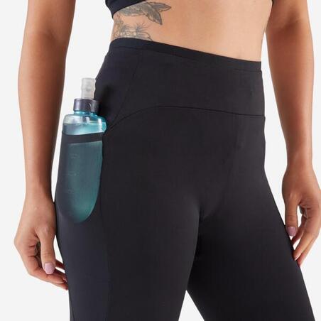 Легінси жіночі KIPRUN Run 500 вкорочені чорні