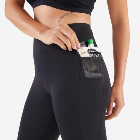 Легінси жіночі KIPRUN Run 500 вкорочені чорні