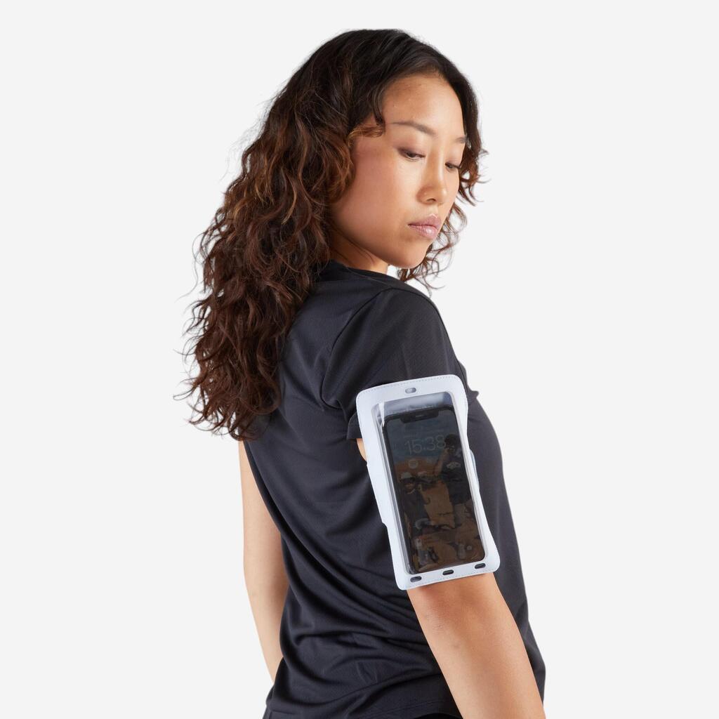 Brassard running smartphone grand téléphone Homme Femme  KIPRUN gris