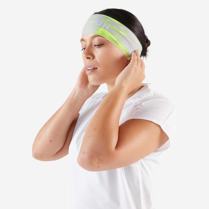 Bandeau running v2 Homme Femme - KIPRUN gris vert graph