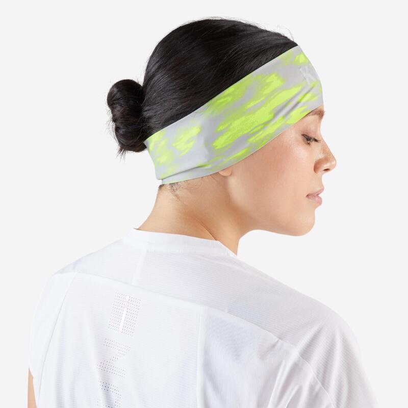 Bandeau running v2 Homme Femme - KIPRUN gris vert graph