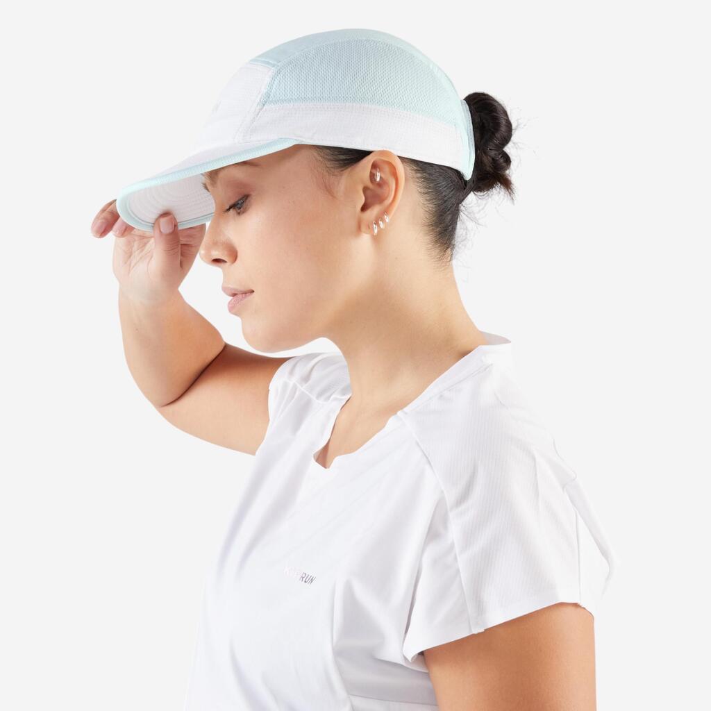 Casquette running Homme Femme - KIPRUN 5 panneaux blanc gris