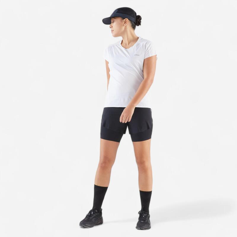 Casquette running homme femme - kiprun 5 panneaux noir carbon gris