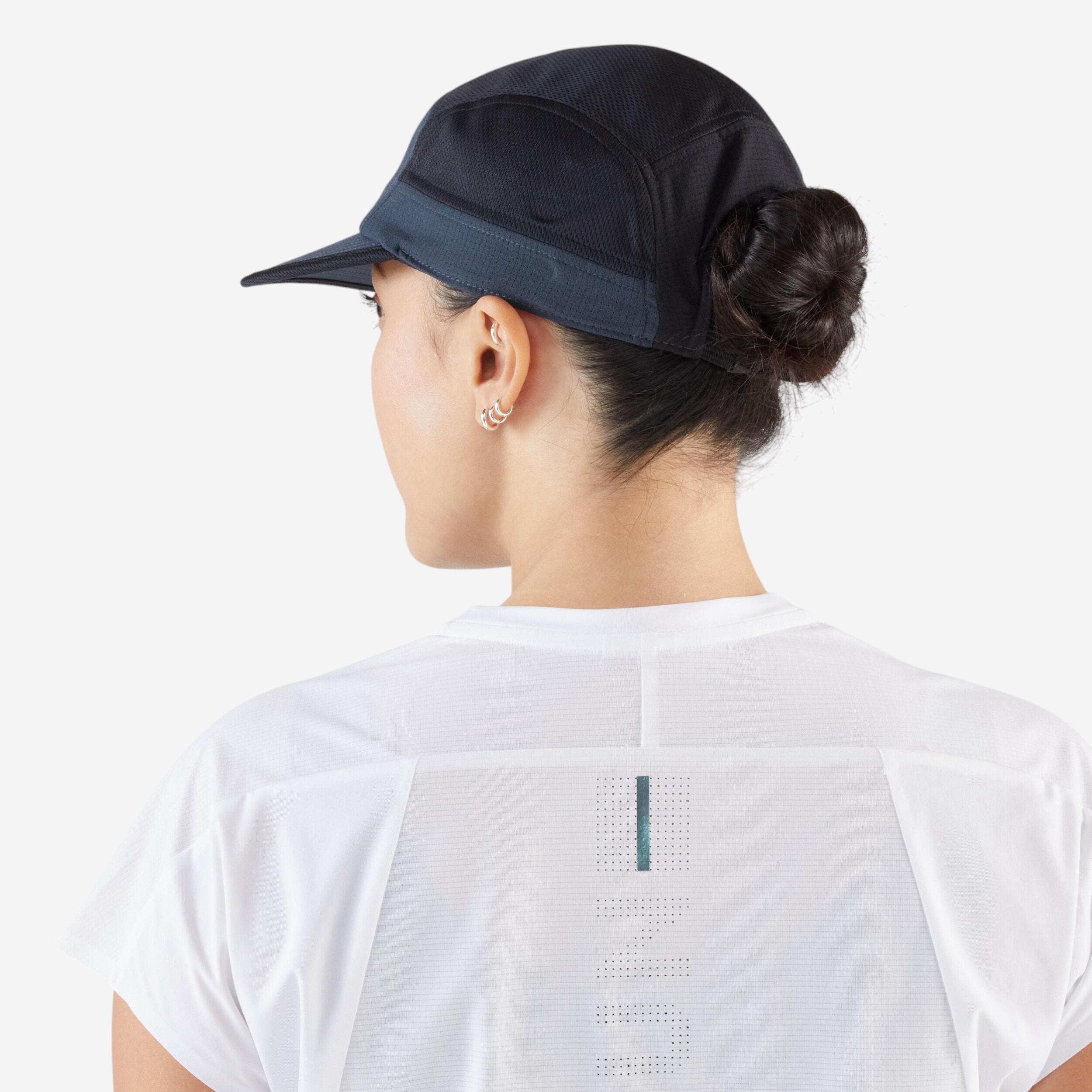 Unisex Running Cap - Kiprun 5 Panels - Carbon/Grey 3/8