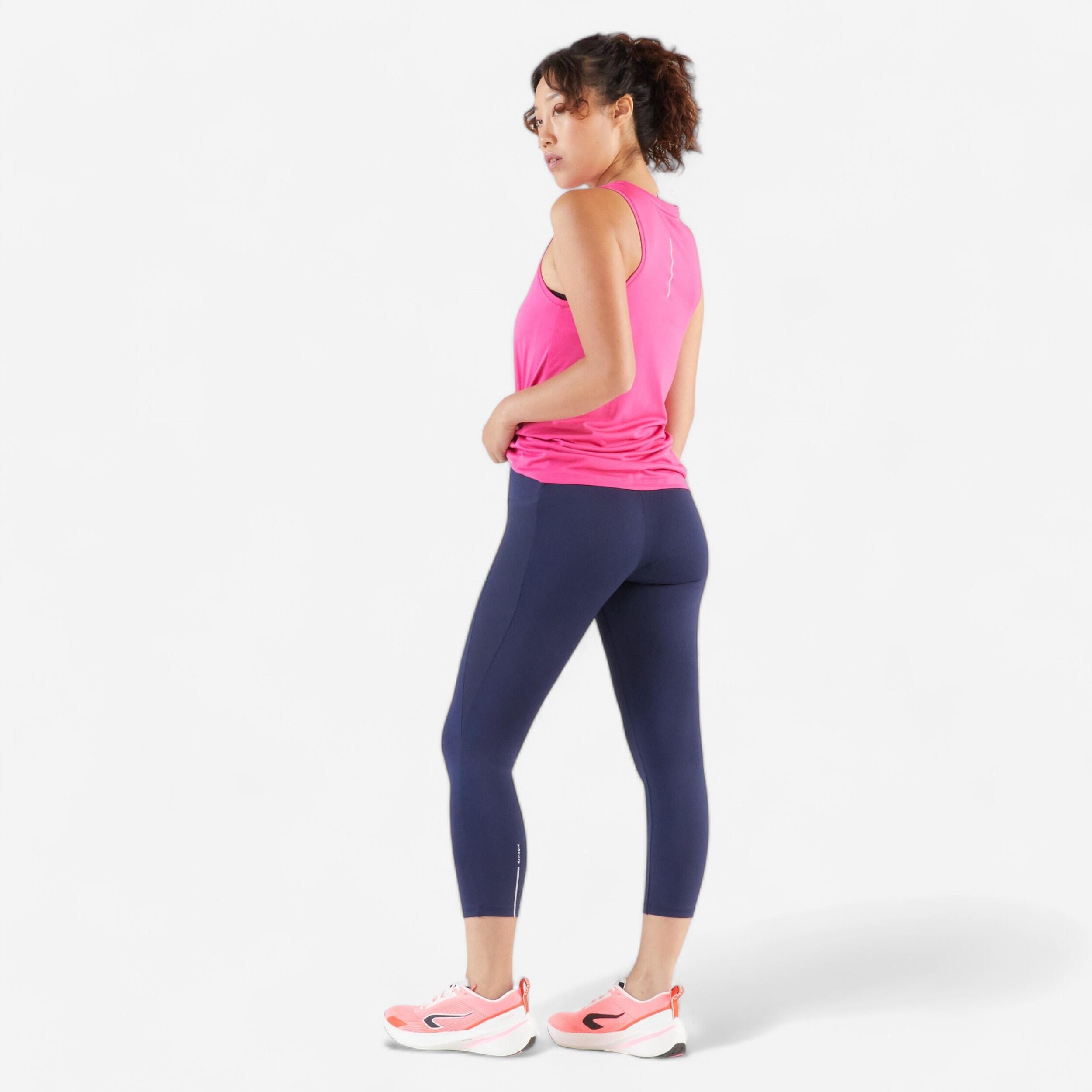 Lauftights 3/4 Damen atmungsaktiv - Run 500 Comfort marineblau 10/13