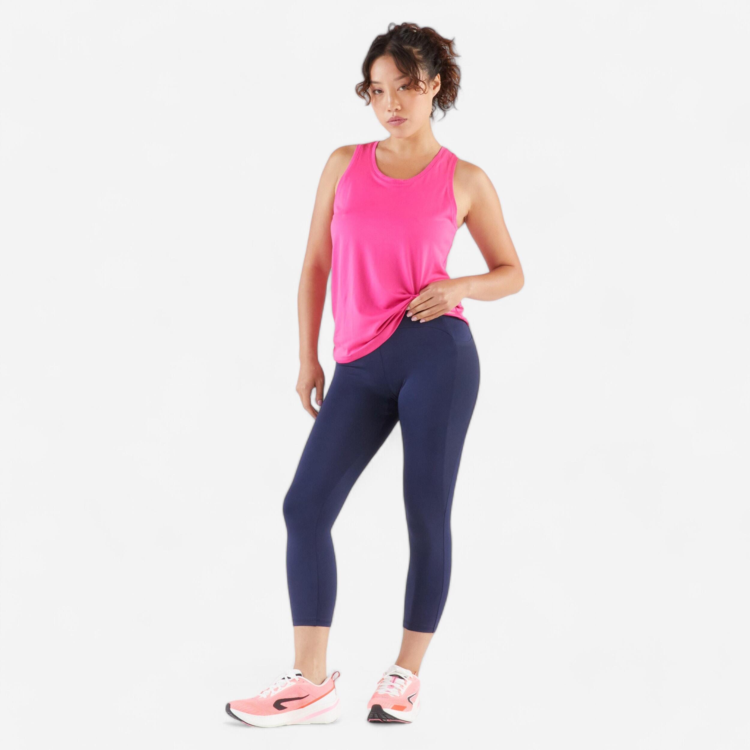 Lauftights 3/4 Damen atmungsaktiv - Run 500 Comfort marineblau 9/13