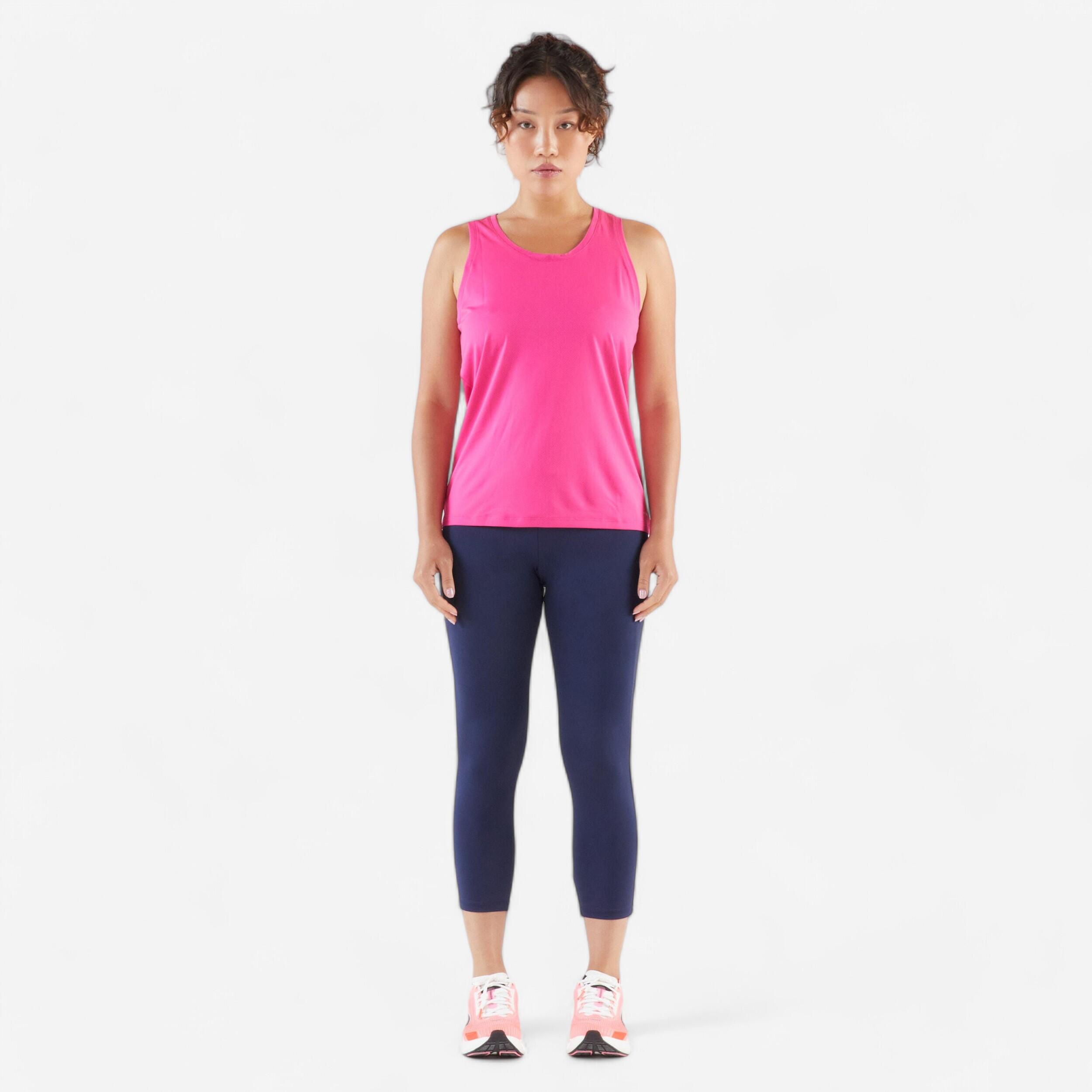 Kurze Laufleggings für Damen - Kiprun Laufen 500 Komfort marineblau 3/8
