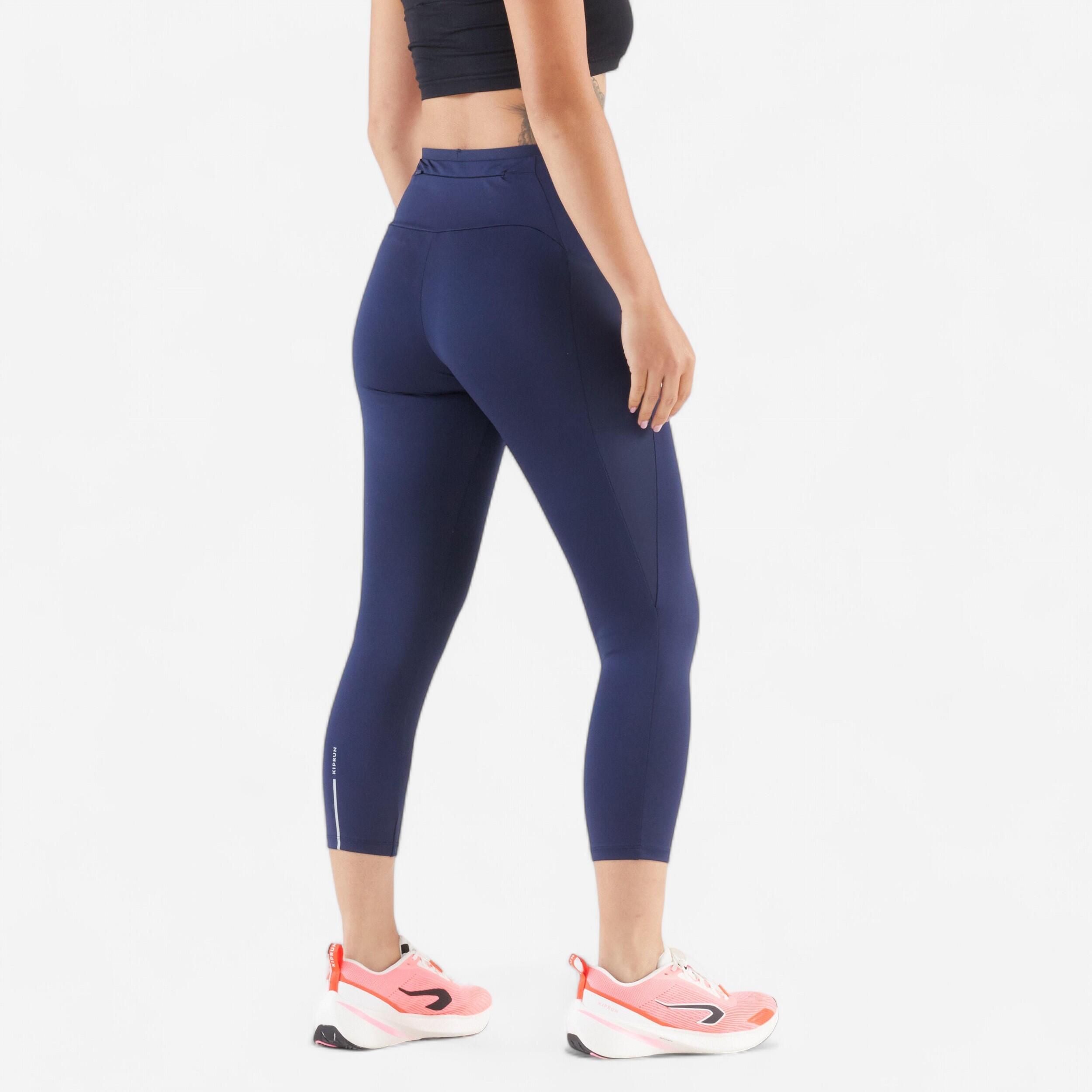 Lauftights 3/4 Damen atmungsaktiv - Run 500 Comfort marineblau 12/13