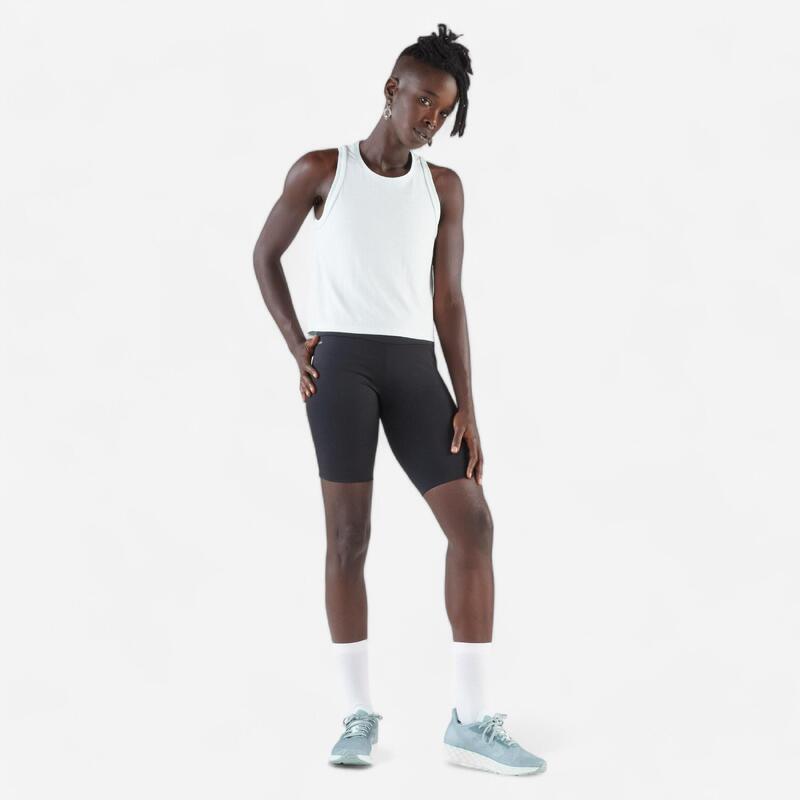 Short cycliste running femme - kiprun run 500 confort noir