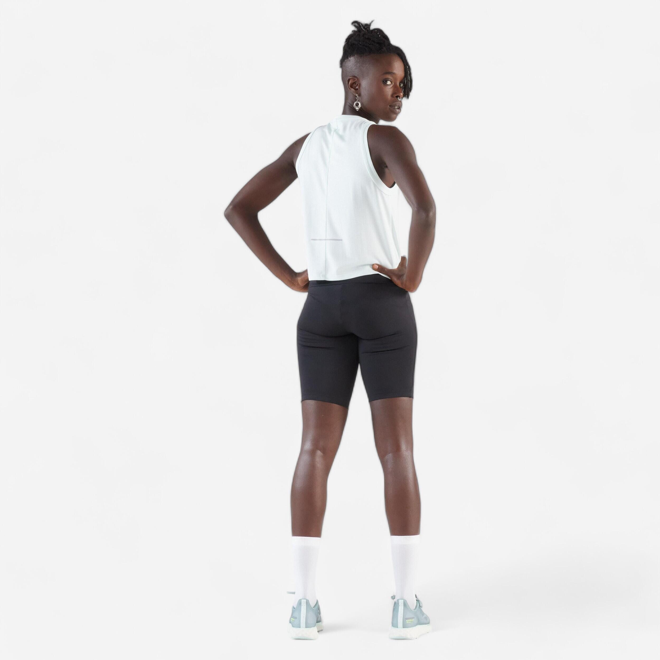 Women's High Waist Running Shorts - Run 500 Comfort Black - KIPRUN