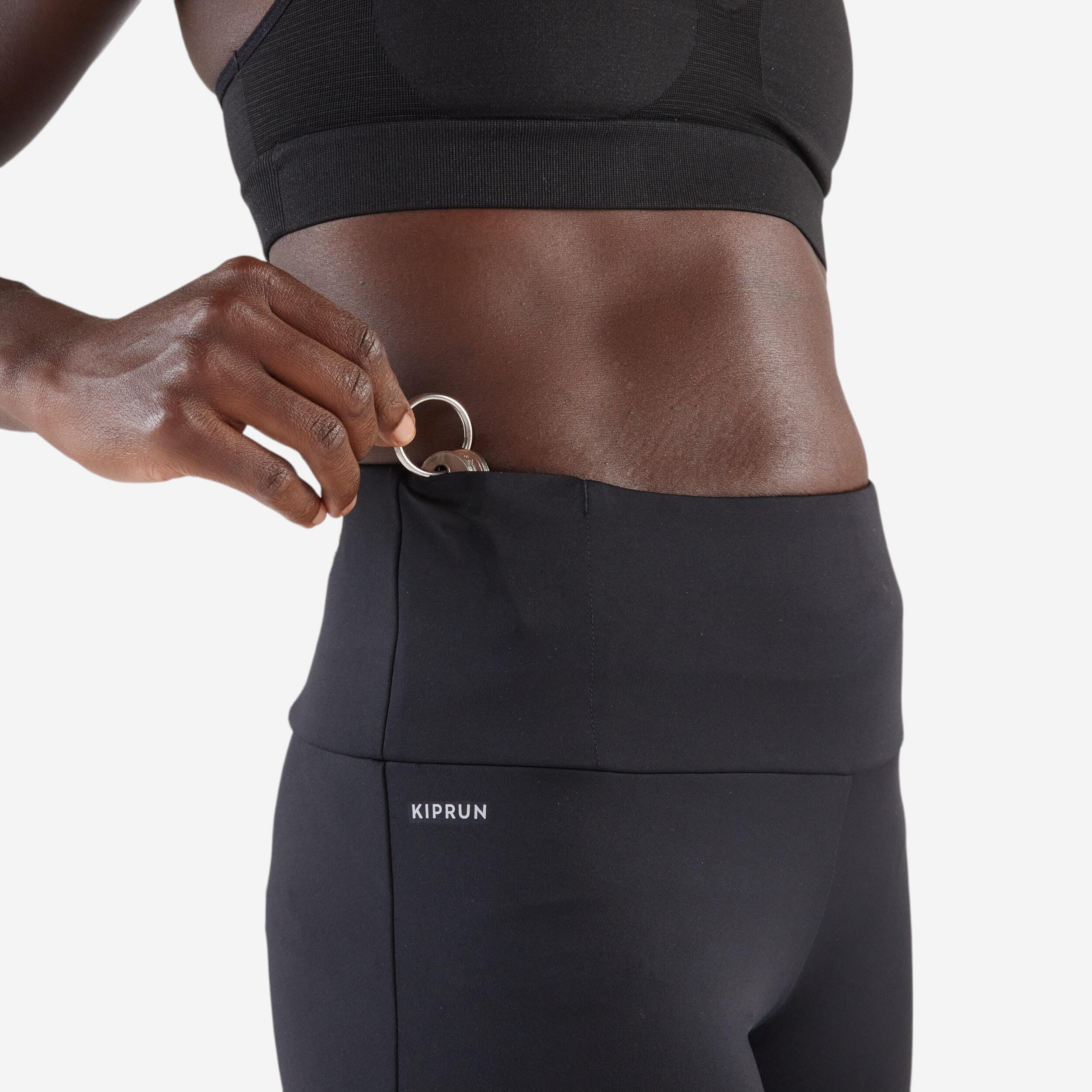 Women's High Waist Running Shorts - Run 500 Comfort Black - KIPRUN
