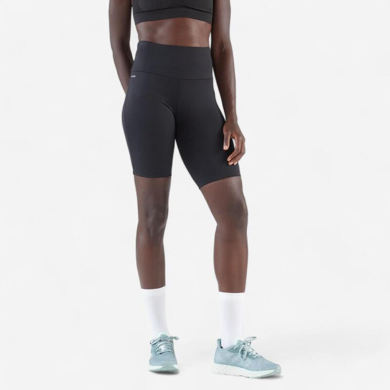 Short cycliste running femme - kiprun run 500 confort noir