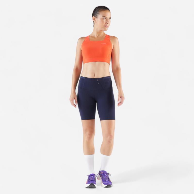 Short cycliste running femme kiprun run 900 light bleu marine