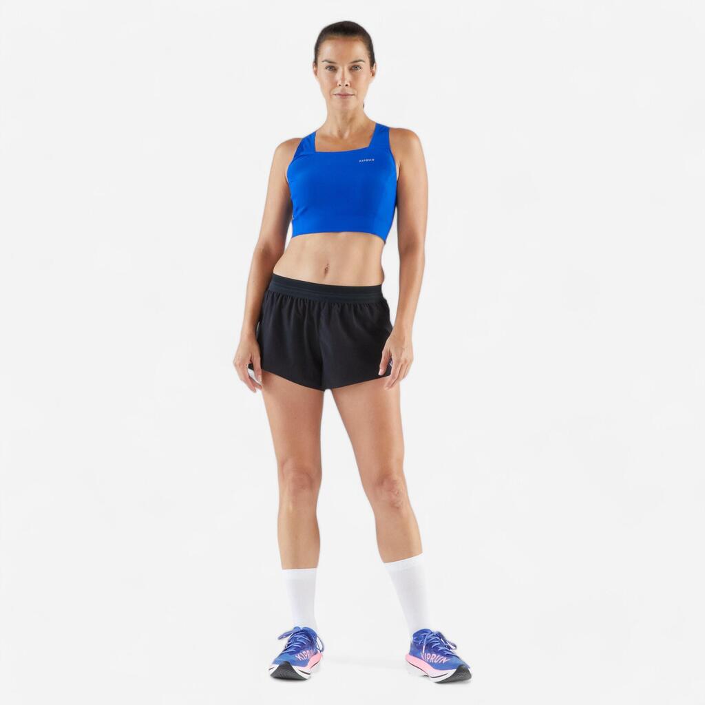 Débardeur de Running Crop top léger Femme - KIPRUN 900 Light noir Méline ROLLIN