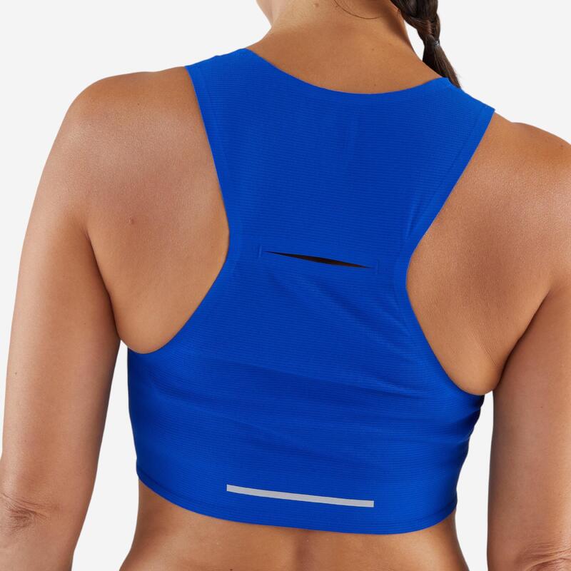 Débardeur de Running Crop top léger Femme - KIPRUN 900 Light bleu Méline ROLLIN