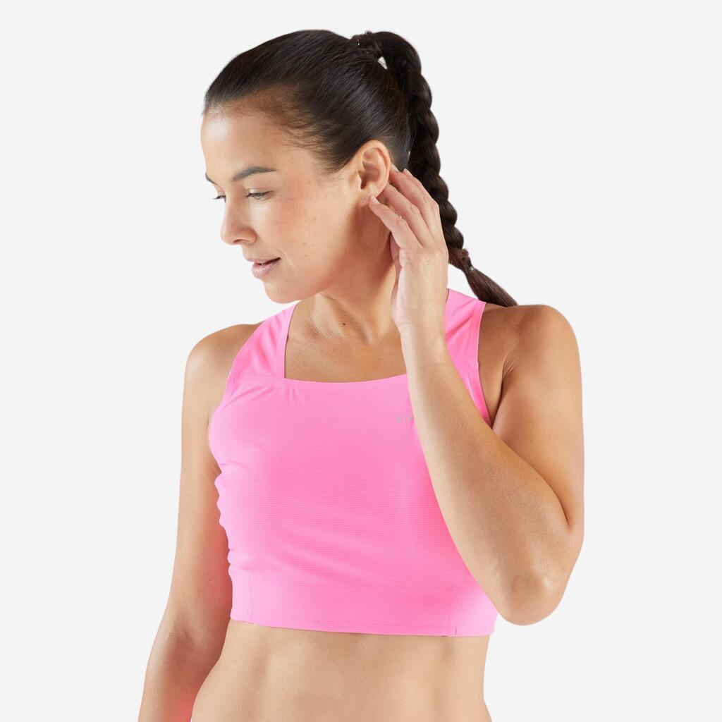 Débardeur de Running Crop top léger Femme - KIPRUN 900 Light noir Méline ROLLIN
