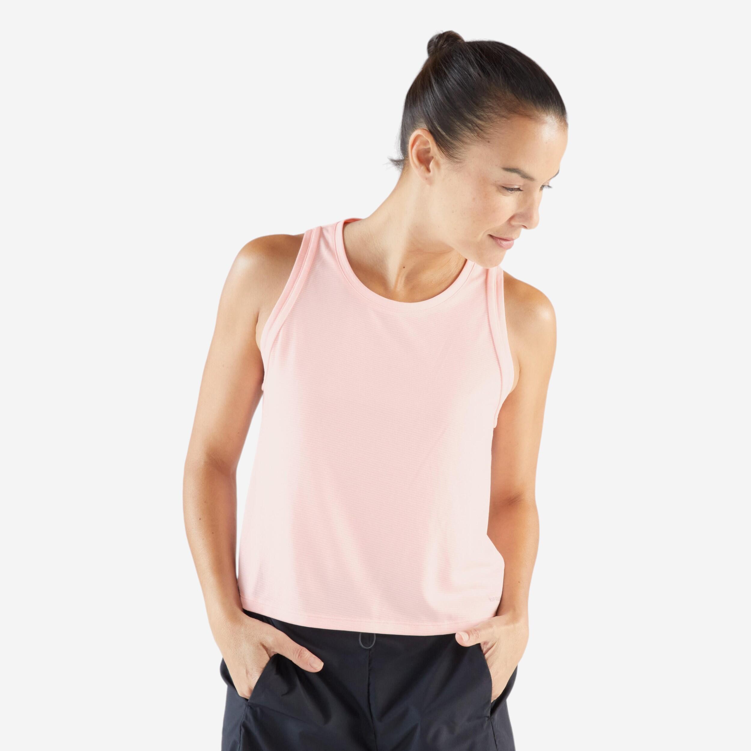 Women's Running Breathable Tank Top Run 500 - Fluo Pale Pink