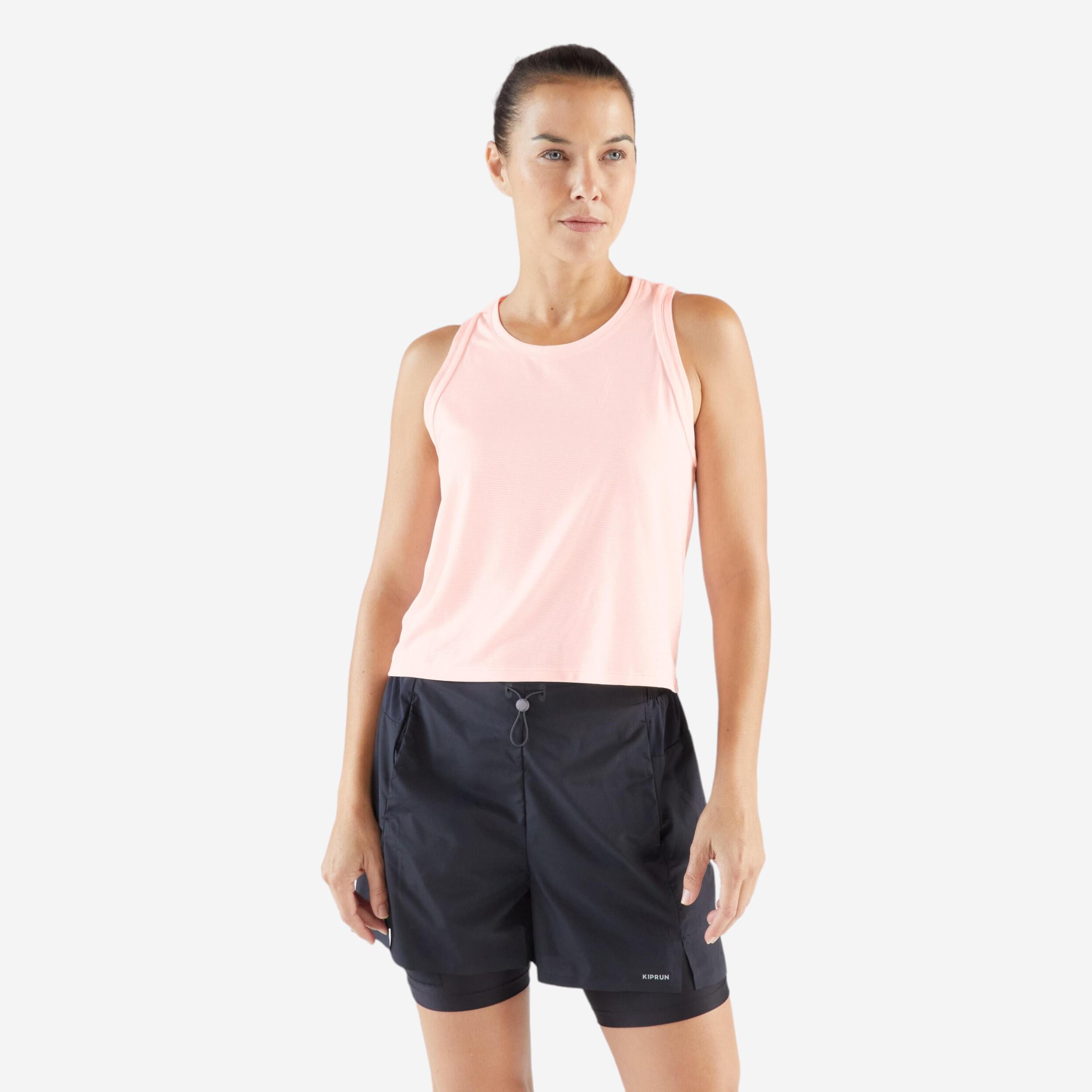 Women's Running Breathable Tank Top Run 500 - Fluo Pale Pink