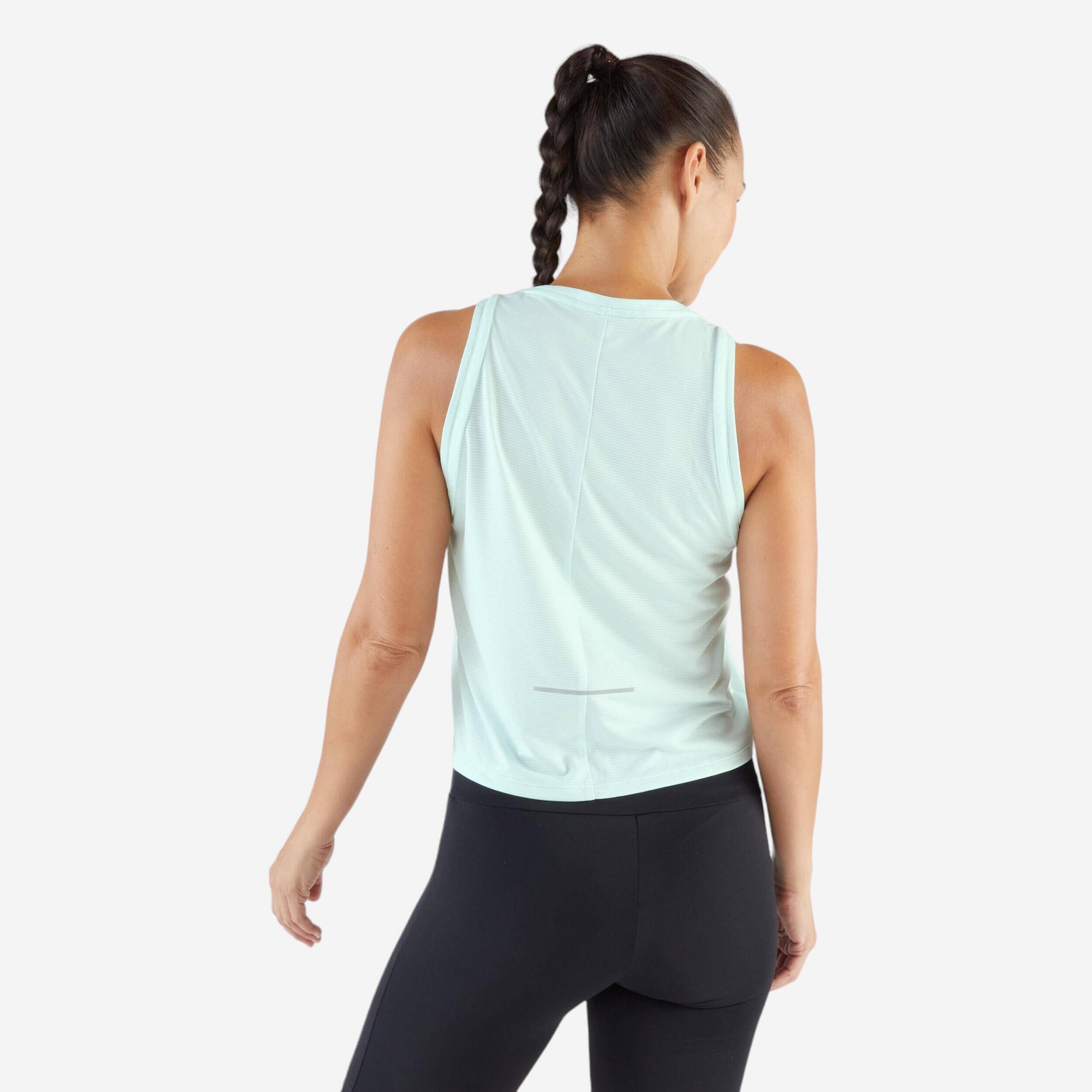 Women's Running Breathable Tank Top Run 500 - Delicate Green -  4