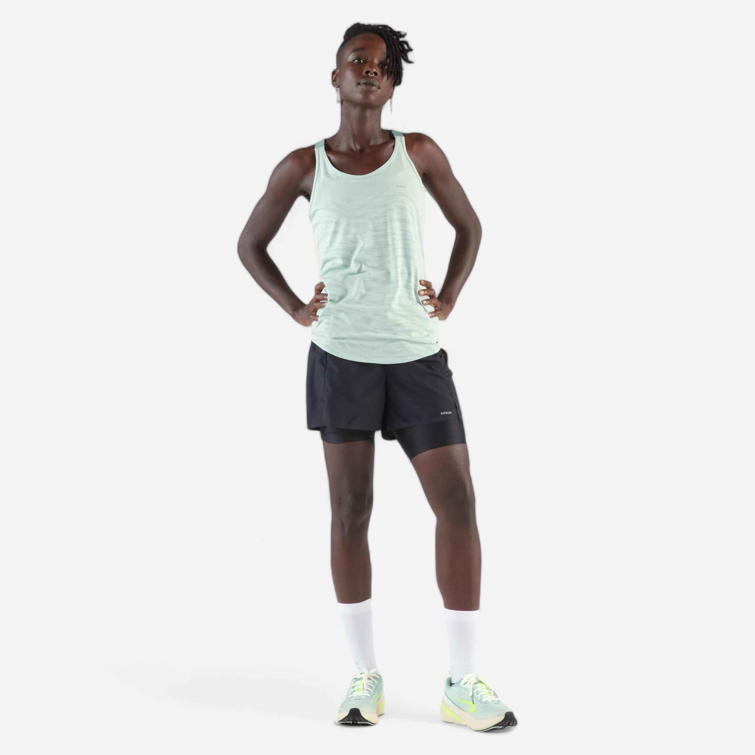Camiseta SM sujetador top integrado Running mujer - KIPRUN Run 500 Confort verde 6/7