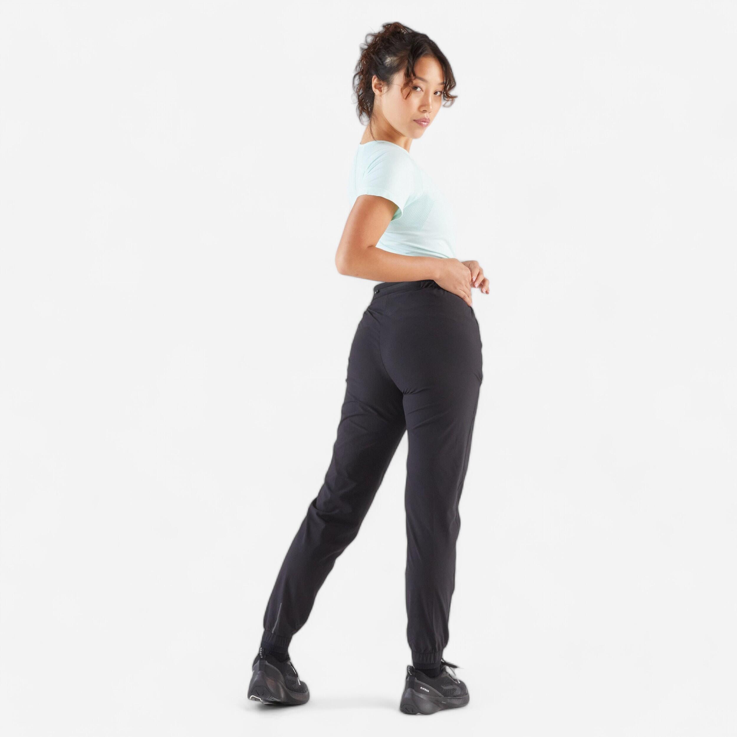Pantaloni running donna RUN 500 DRY neri 22/34