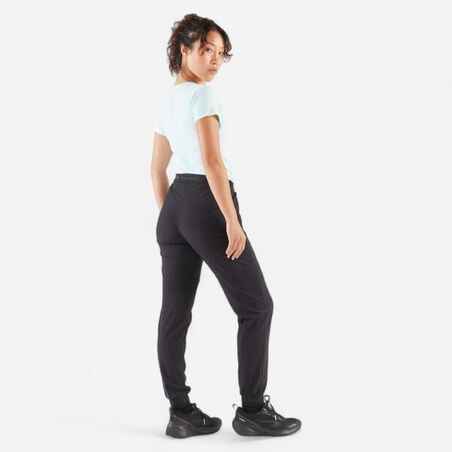 Women's Running Breathable Trousers-Kiprun Run 500 Dry-black