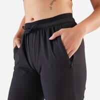 Women's Running Breathable Trousers-Kiprun Run 500 Dry-black