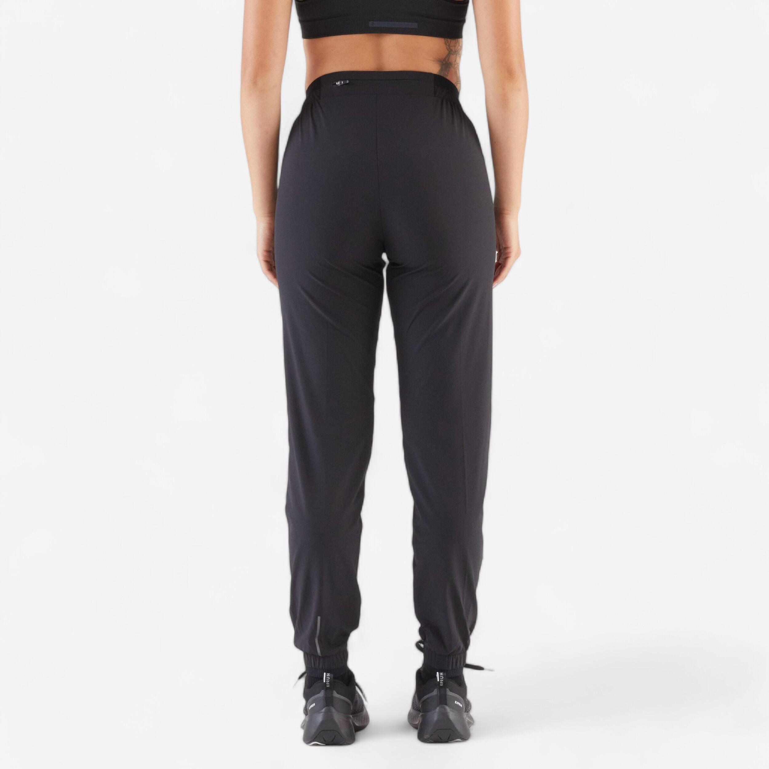 Women's Breathable Jogging Pants – Run Dry Black - KALENJI