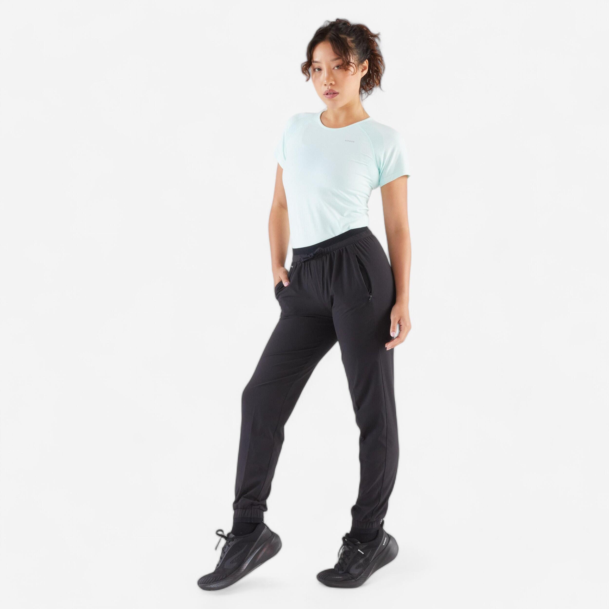 Pantaloni running donna RUN 500 DRY neri 9/34