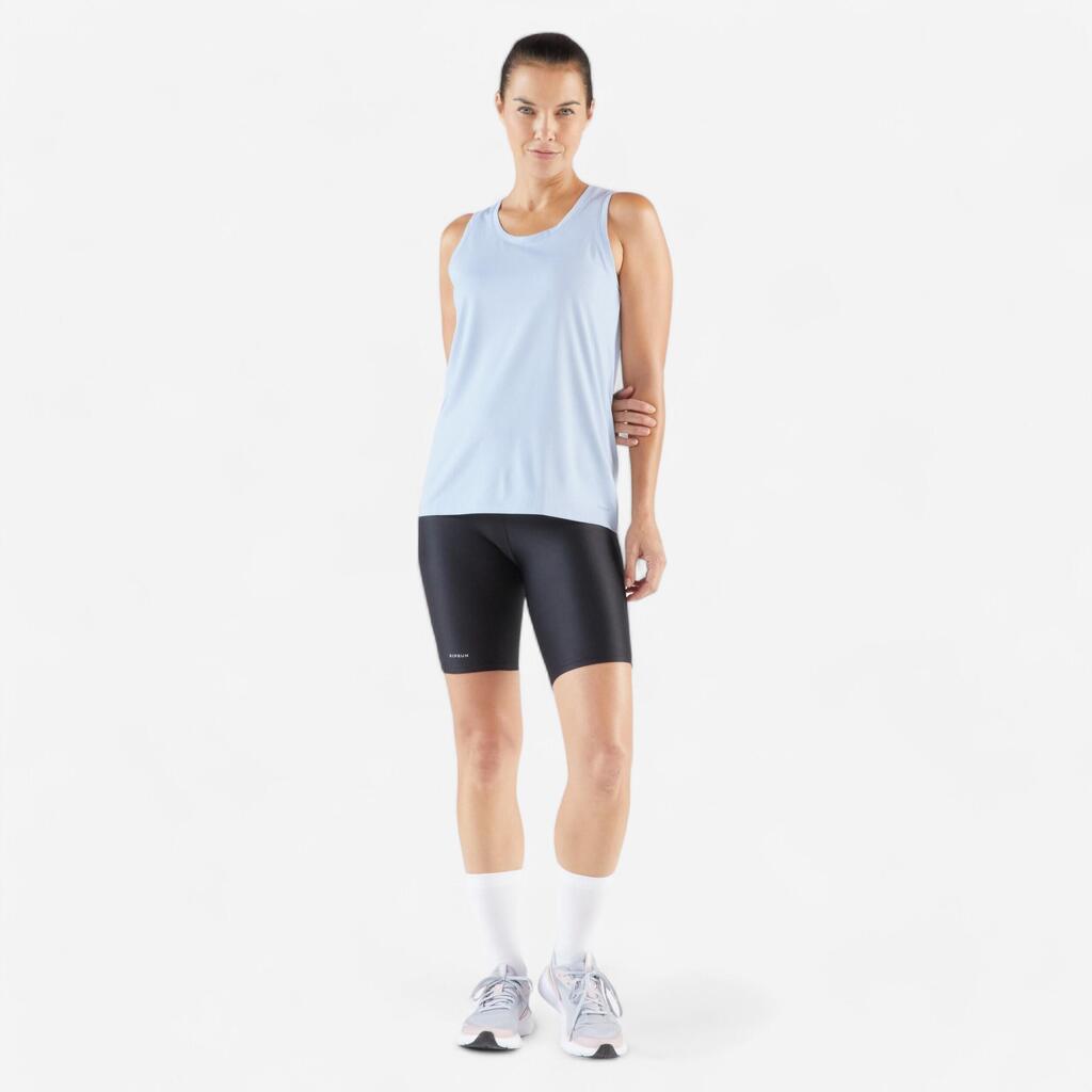 Short cycliste running femme - kiprun run 100 noir