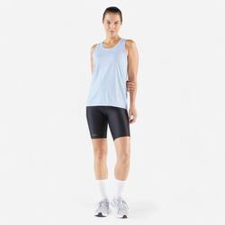 Women's Breathable Running Tank Top Kiprun Run 100- misty blue