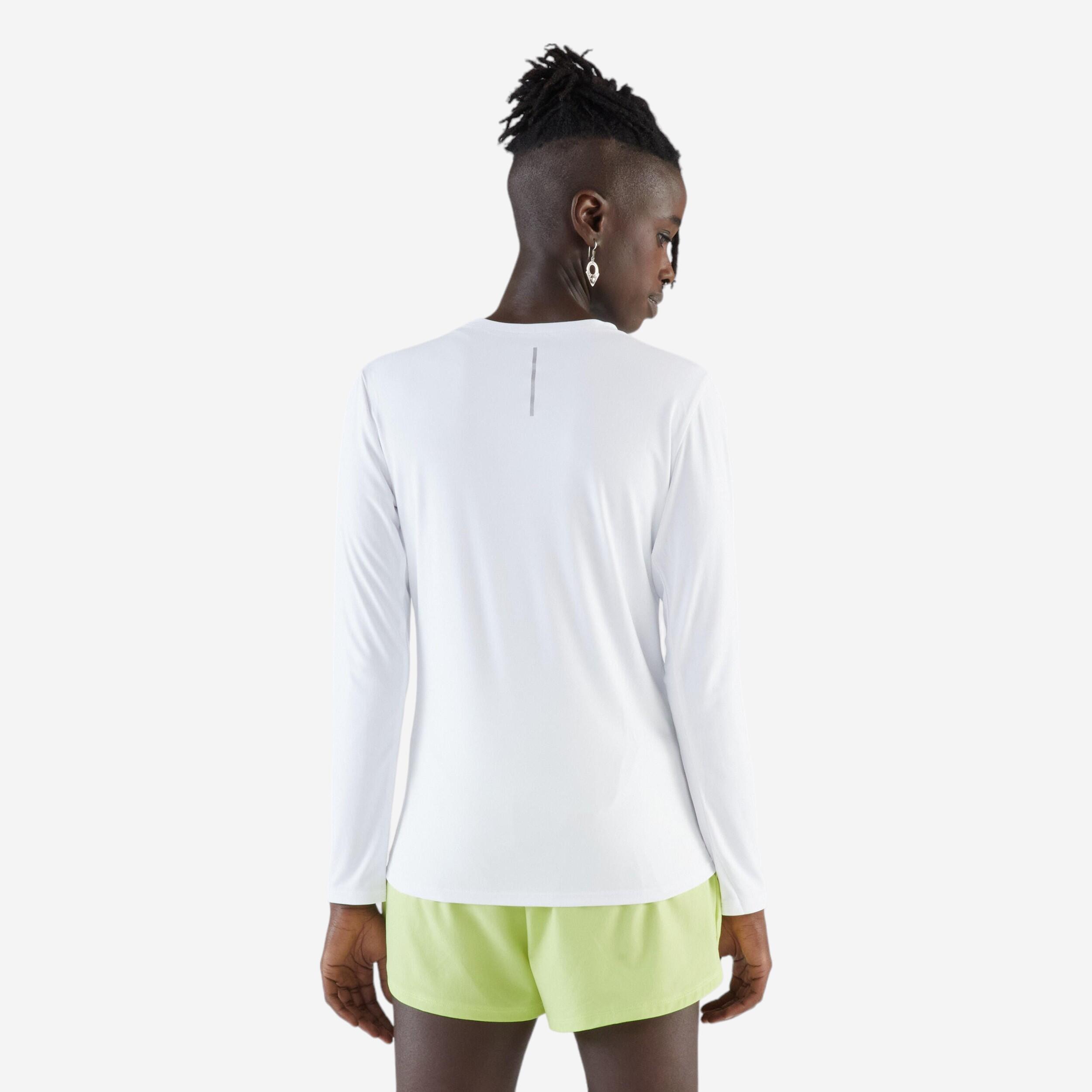 Playera Manga Larga Running Mujer - Sun Protect - Blanco 12/23